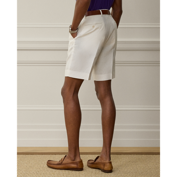 Optic White Gregory Tailored Linen Short Purple Label 5