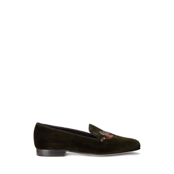Chaussons Alonzo brod&eacute;s en velours Purple Label en 1