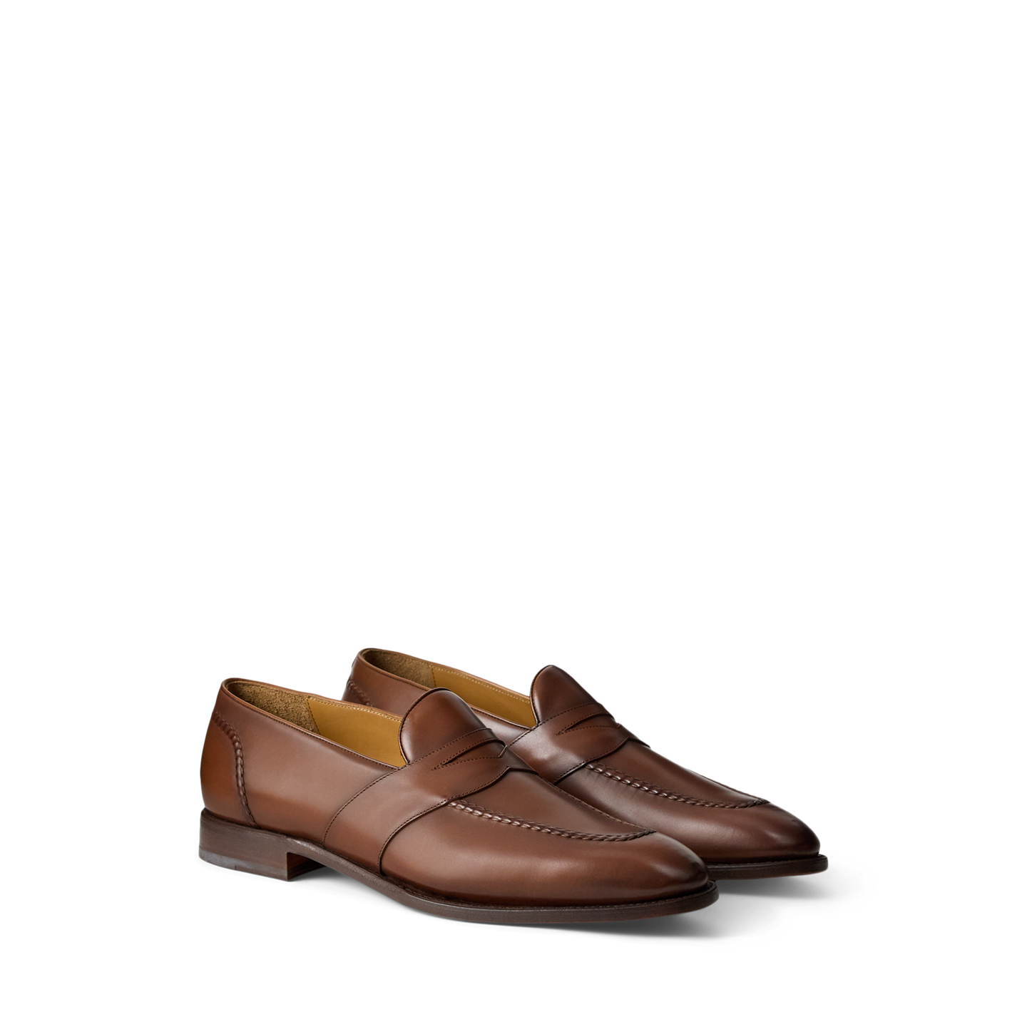 Мужские туфли Ralph Lauren Meegan Calfskin Penny Loafer, цвет: Рыжевато-коричневый — фото 2