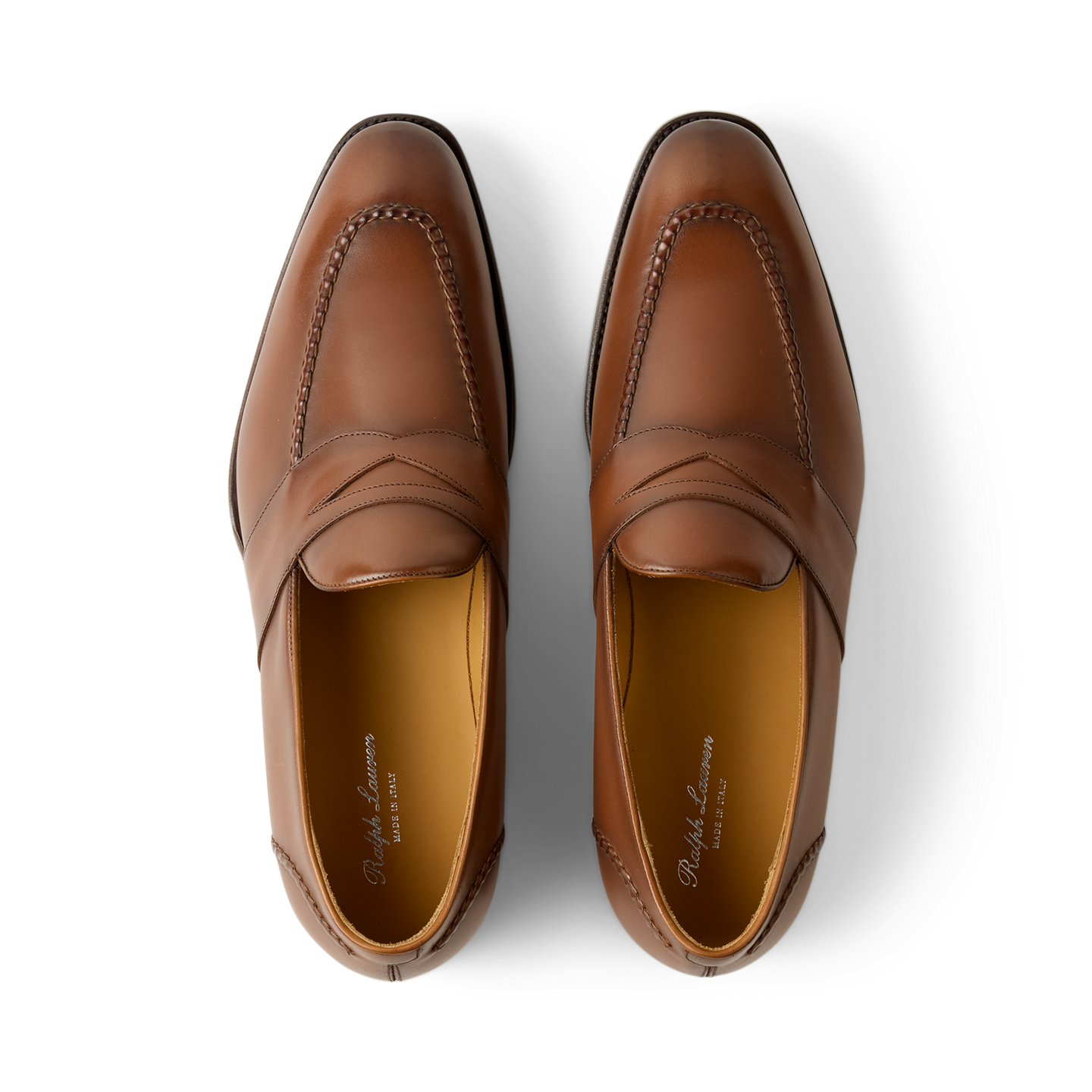 Мужские туфли Ralph Lauren Meegan Calfskin Penny Loafer, цвет: Рыжевато-коричневый — фото 3