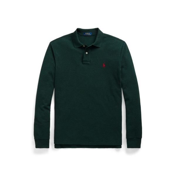 Slim Fit Mesh Long Sleeve Polo Shirt for Men Ralph Lauren UK