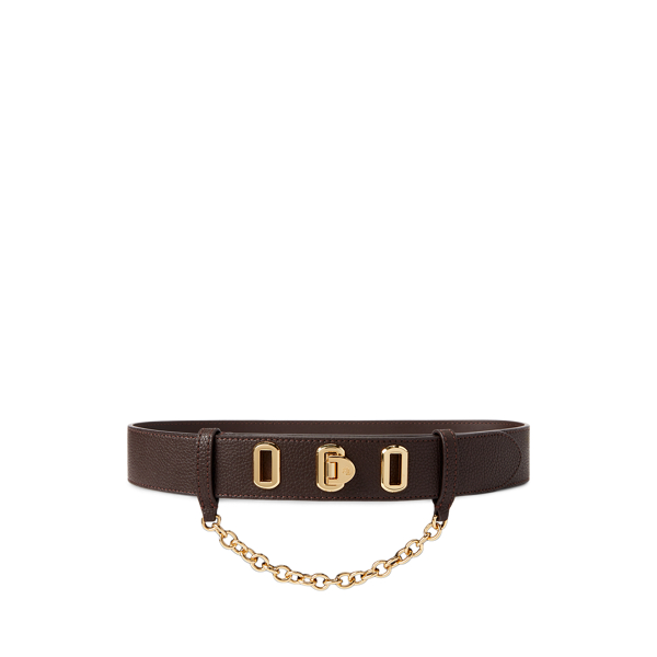 Flip-Lock Pebbled Leather Belt Lauren 1