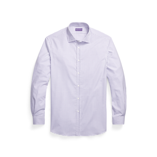 Tattersall Easy Care Twill Shirt Purple Label 1