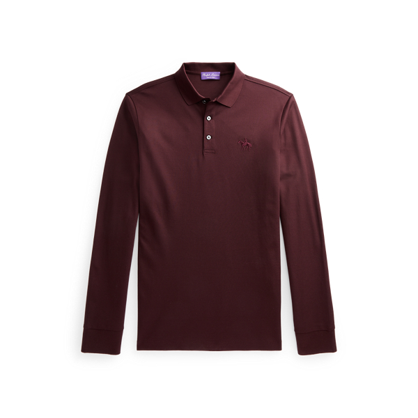 Piqu&eacute; Polo-shirt met lange mouw Purple Label in 1