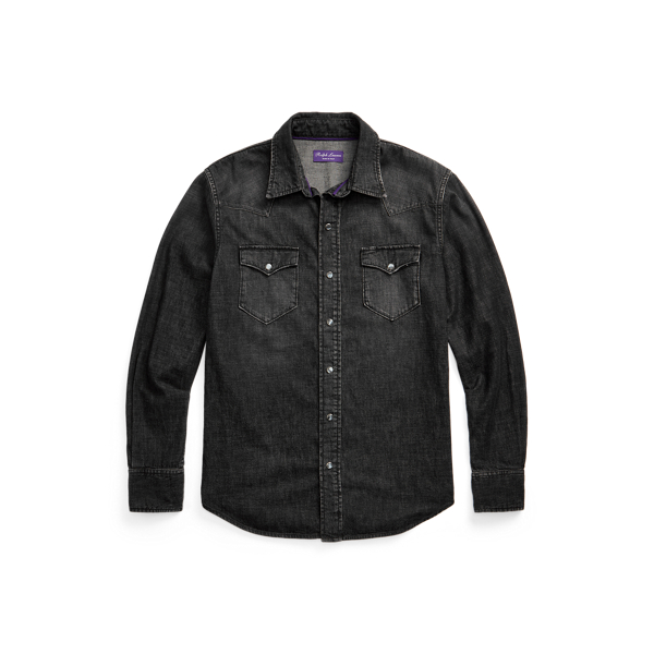 Slim Fit Denim Western Shirt Purple Label 1