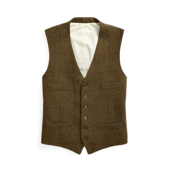 Checked Wool Waistcoat Purple Label 1