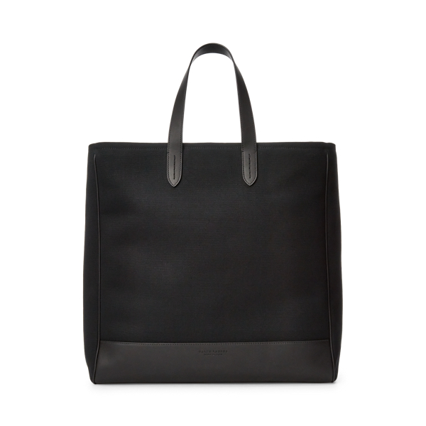 Black Polo Bear Canvas & Calfskin Tote Purple Label 4