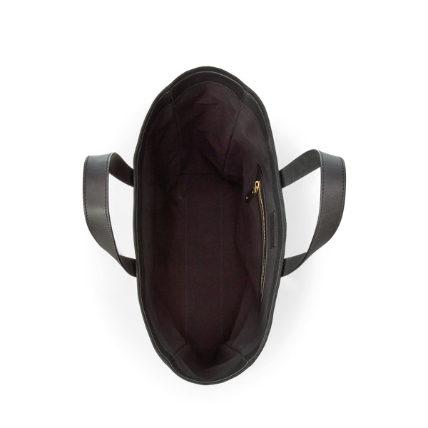 Black Polo Bear Canvas & Calfskin Tote Purple Label 5