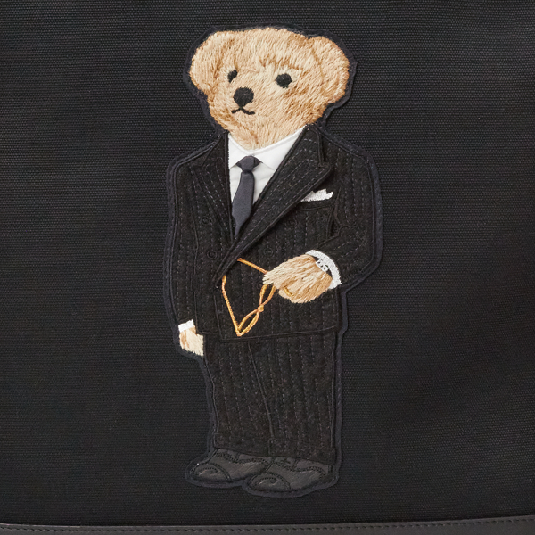 Black Polo Bear Canvas & Calfskin Tote Purple Label 6