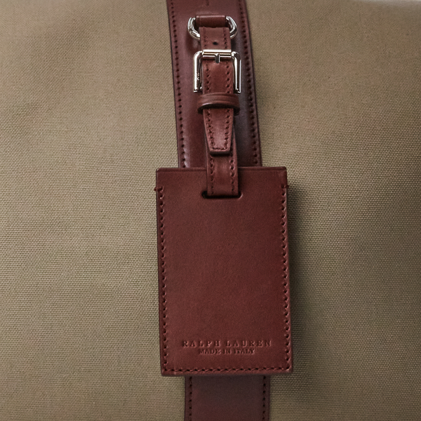 Tan Leather-Trim Canvas Duffel Purple Label 6