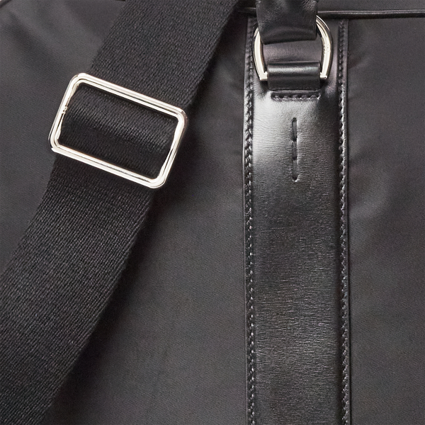 Black Leather-Trim Twill Briefcase Purple Label 6