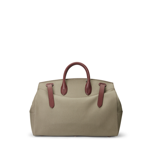 Tan Leather-Trim Canvas Cooper Bag Purple Label 5