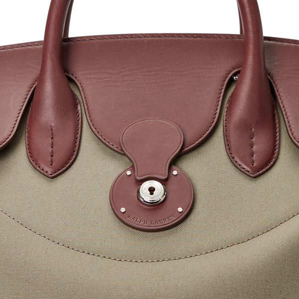 Tan Leather-Trim Canvas Cooper Bag Purple Label 6