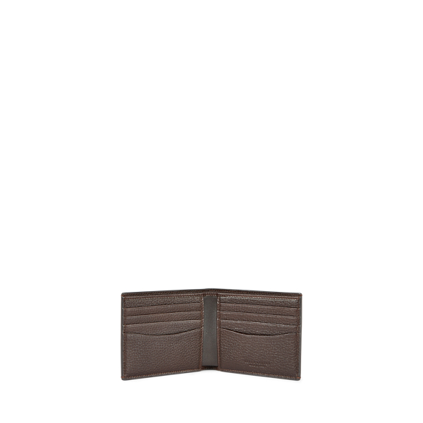 Dark Brown Logo-Plaque Leather Wallet Purple Label 3