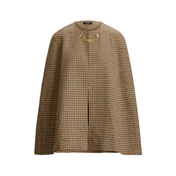 Chain-Front Checked Cape Lauren 1