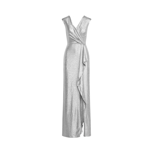 Metallic Cap-Sleeve Gown Lauren 1