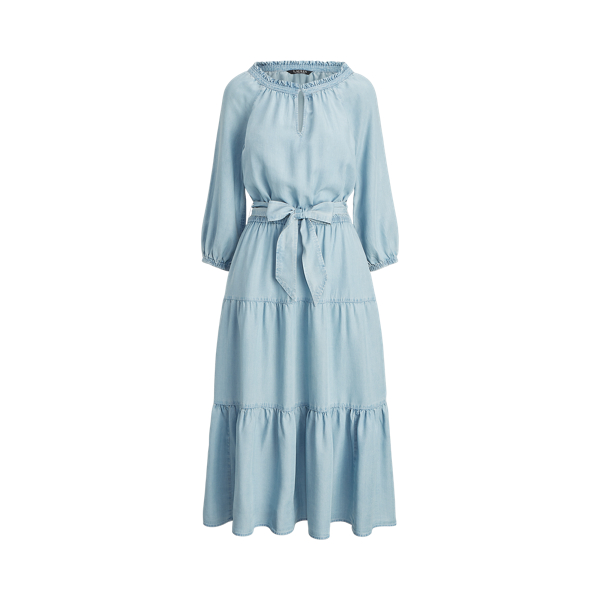 Puff-Sleeve Indigo Dress Lauren 1