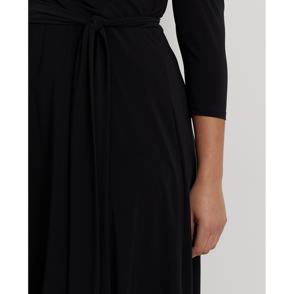 Black Surplice Jersey Dress Lauren Woman 6
