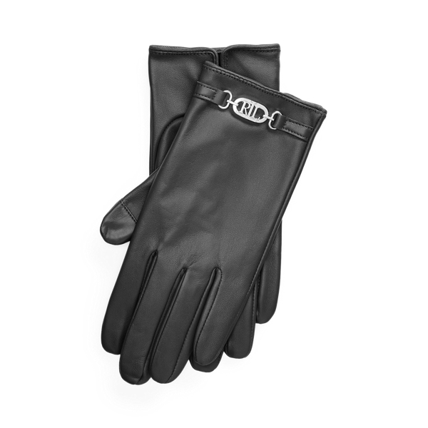 Logo Sheepskin Tech Gloves Lauren 1