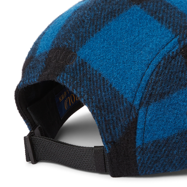 Karierte Twill-Kappe aus Wollmischung Polo Ralph Lauren in Karo – Blau/Schwarz 3
