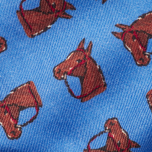 Schmale Wollkrawatte mit Pferdekopf Polo Ralph Lauren in Blau 3