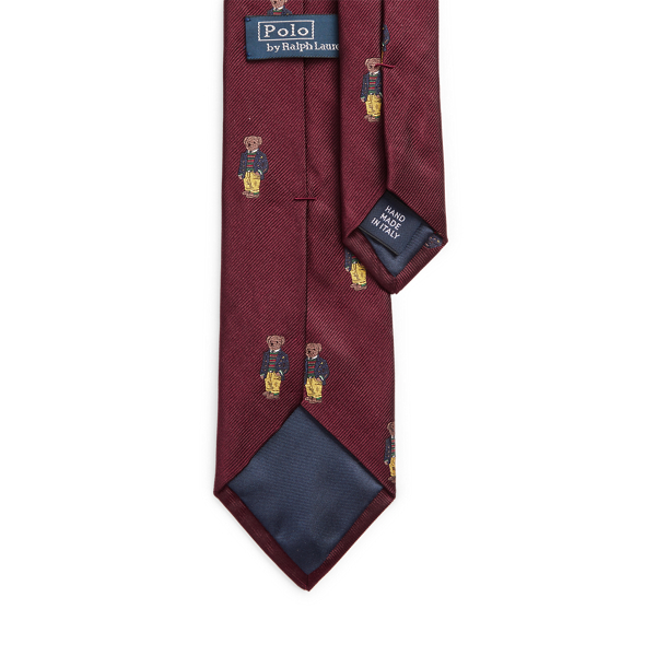 Wine Polo Bear Silk Narrow Tie Polo Ralph Lauren 2