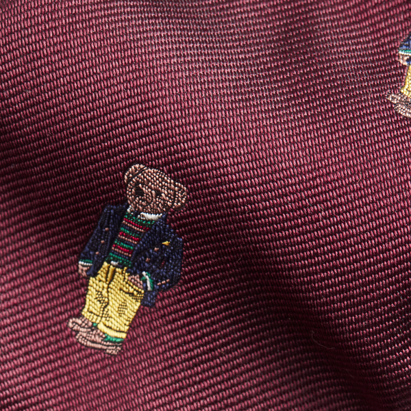 Wine Polo Bear Silk Narrow Tie Polo Ralph Lauren 3