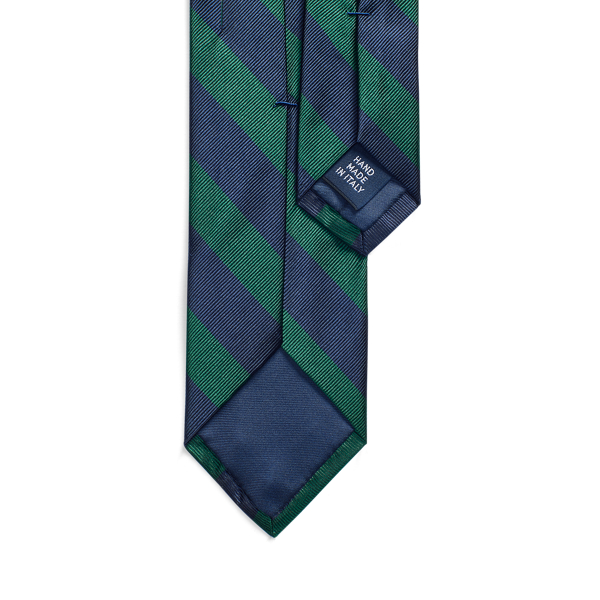 Smalle gestreepte repp das van zijde Polo Ralph Lauren in Marineblauw/groen 2