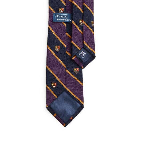 Gestreepte Smalle Club Stropdas Polo Ralph Lauren in Navy/ Purple 2
