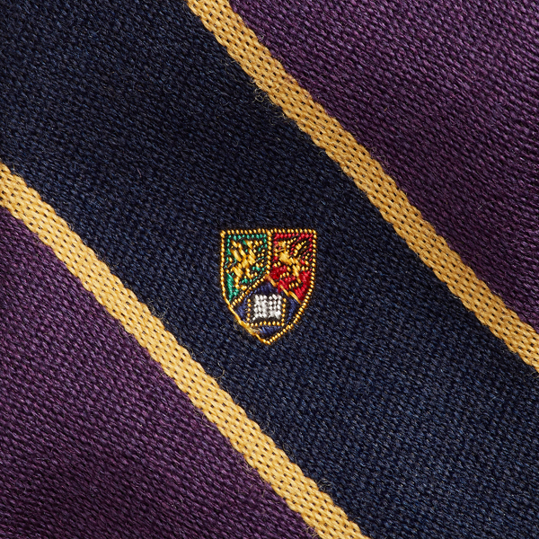 Gestreepte Smalle Club Stropdas Polo Ralph Lauren in Navy/ Purple 3