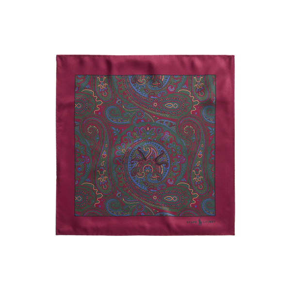 Wine Paisley Silk Pocket Square Polo Ralph Lauren 2