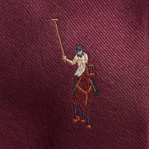 Cravate &eacute;troite match de polo en soie Polo Ralph Lauren en Lie de vin 3