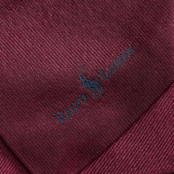 Cravate &eacute;troite match de polo en soie Polo Ralph Lauren en Lie de vin 4
