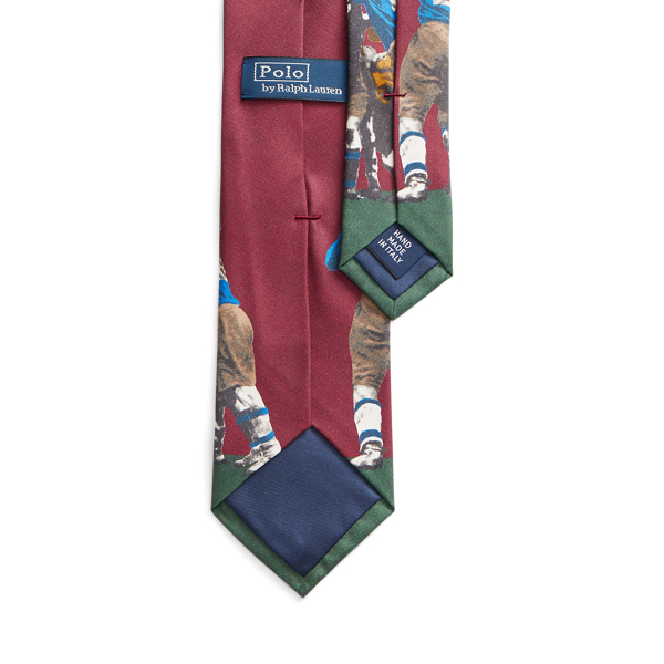 Corbata estrecha de seda de rugby Polo Ralph Lauren en Vino 2