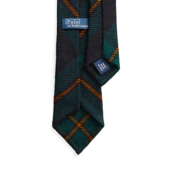 Cravate &eacute;troite en laine tartan Polo Ralph Lauren en Bleu marine multi 2
