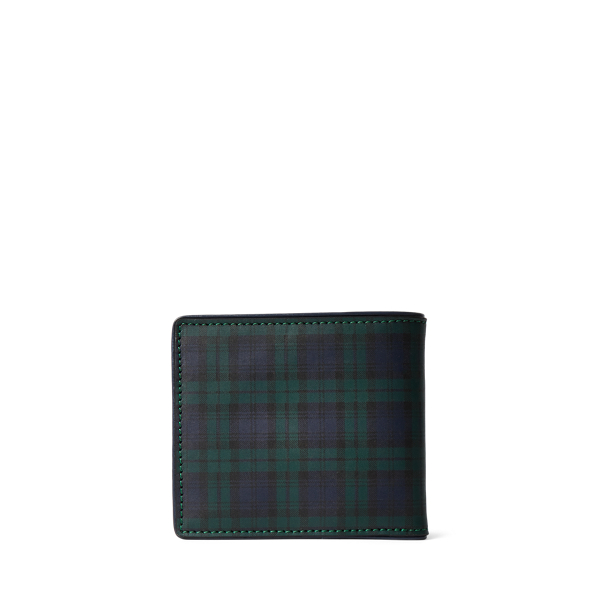 Forest Green/Navy Tartan Logo Leather Wallet Polo Ralph Lauren 2