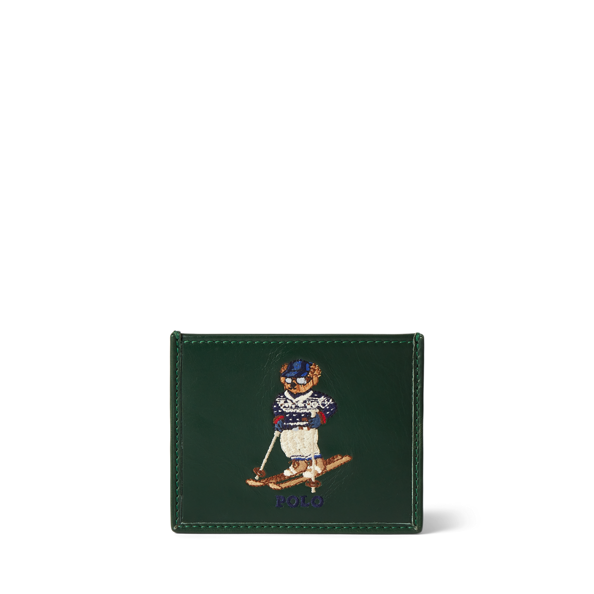 Polo ski bear leather hot wallet