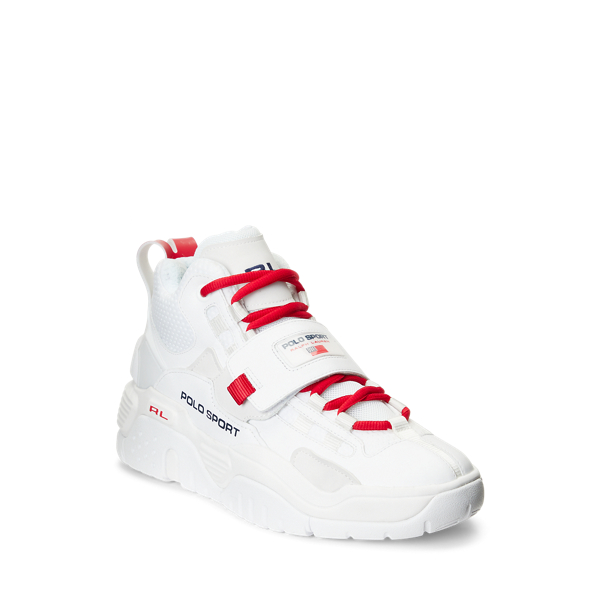 White / Navy / Red PS100 High-Top Sneaker Polo Ralph Lauren 5