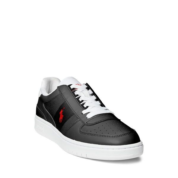Black/Red Court Suede &amp; Oxford Trainer Polo Ralph Lauren 2
