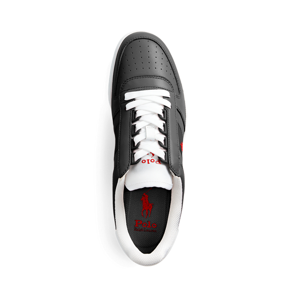 Black/Red Court Suede &amp; Oxford Trainer Polo Ralph Lauren 4