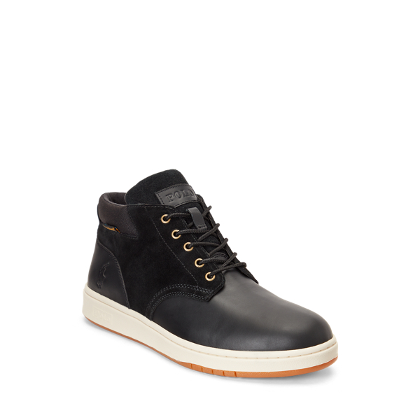 Black Waterproof Leather-Suede Sneaker Boot Polo Ralph Lauren 2