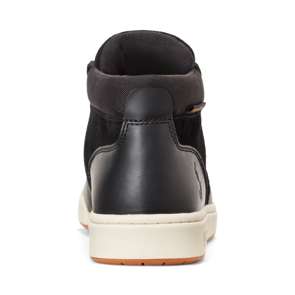 Black Waterproof Leather-Suede Sneaker Boot Polo Ralph Lauren 3