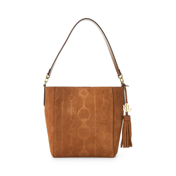 Embossed Suede Small Adley Shoulder Bag
