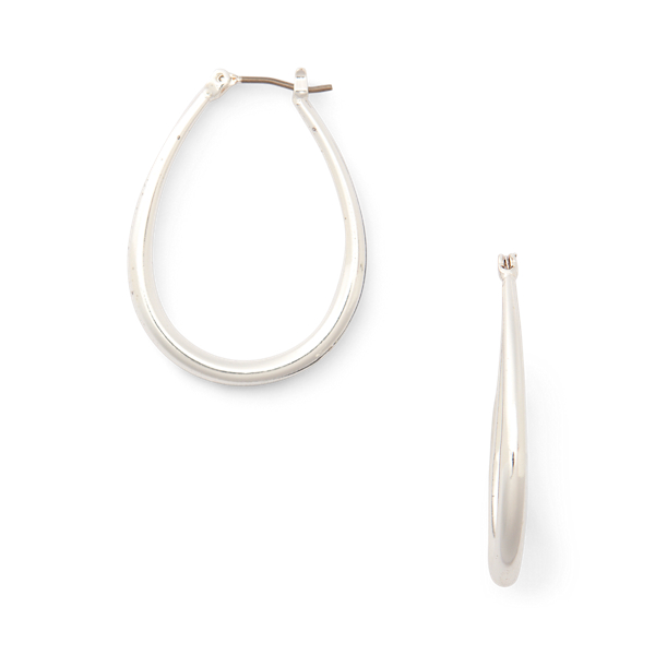 Silver Teardrop Metal Hoops Lauren 2