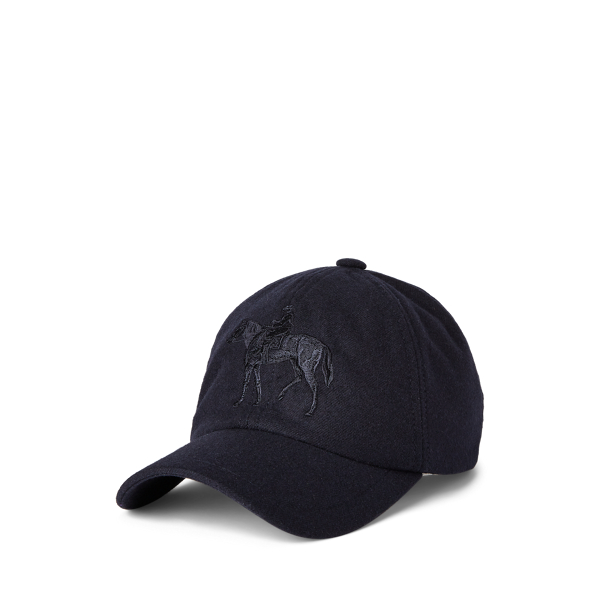 Black ralph lauren cap white horse clearance