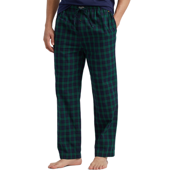 Navy/Green Plaid Cotton Twill Pyjama Trouser Polo Ralph Lauren 2