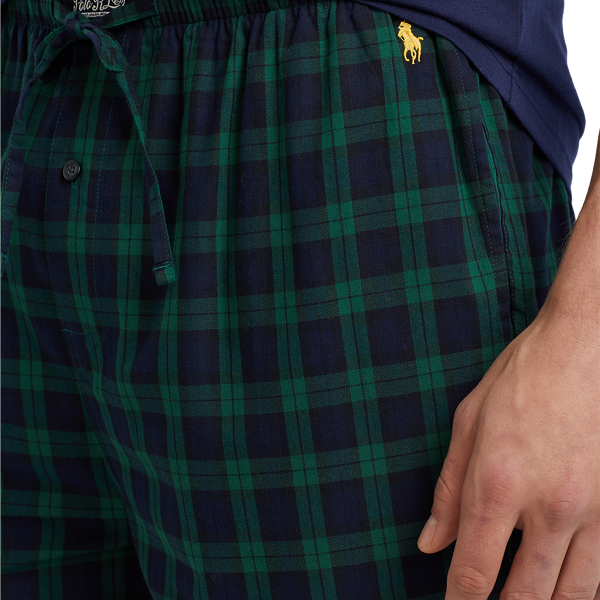 Navy/Green Plaid Cotton Twill Pyjama Trouser Polo Ralph Lauren 4