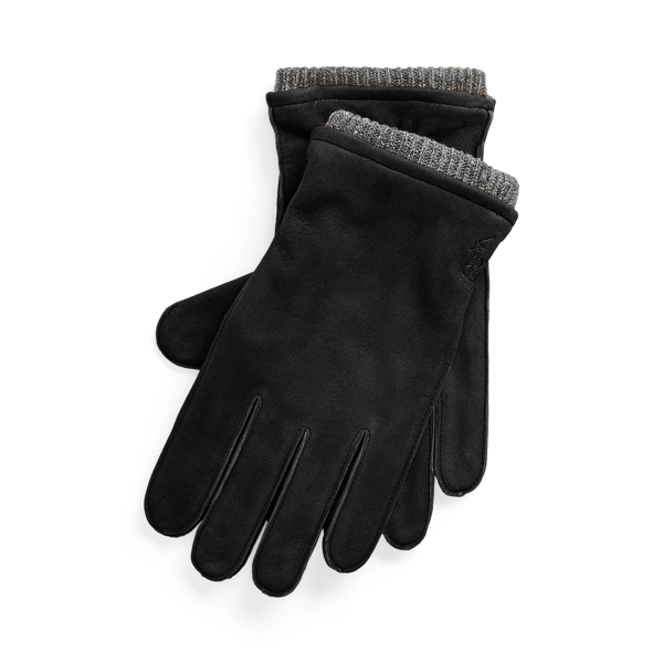 Lambswool-Cuff Leather Gloves Polo Ralph Lauren 1
