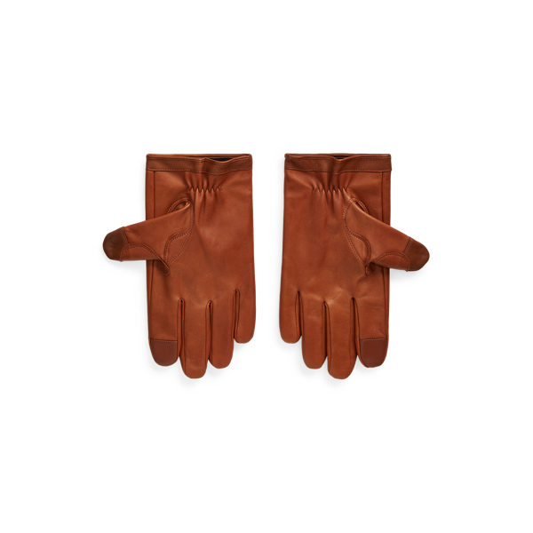 Gants Touch en cuir et laine mélangée