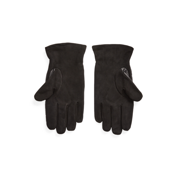 Black Quilted Ripstop &amp; Suede Gloves Polo Ralph Lauren 2